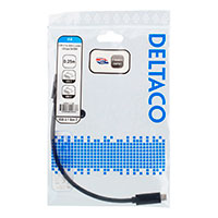 USB-C kabel 60W - 0,25m (USB-C/USB-C) Sort - Deltaco