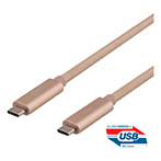USB-C kabel 100W -0,5m (USB-C/USB-C) Guld - Deltaco