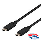 USB-C kabel 100W -0,5m (USB-C/USB-C) Sort - Deltaco