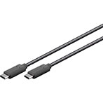 USB-C kabel 100W - 0,5m (USB-C/USB-C) Sort - Goobay