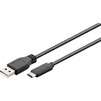 USB-C kabel 0,5m (USB-C til USB-A) Sort - Goobay