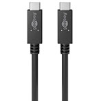 USB-C kabel 100W - 0,5m (USB-C/USB-C) Sort - Goobay