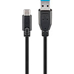 USB-C kabel 15W - 0,15m (USB-C/USB-A) Sort - Goobay