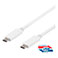 USB-C kabel 100W - 1m (USB-C/USB-C) Hvid - Deltaco