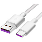 USB-C kabel 1m 5A (USB-C/USB-A) Hvid - Huawei