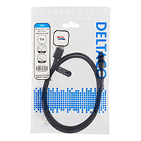 USB-C kabel 1m USB 3.1 (USB-C/USB-A) Sort - Deltaco