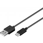 USB-C kabel 1m (USB-C/USB-A) Sort - Goobay