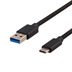 USB-C Kabel 1m (USB-C/USB-A) Sort - Deltaco Prime