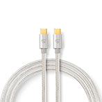 USB-C kabel 100W - 1m (USB-C/USB-C) Sølv - Nedis