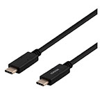USB-C kabel 25W - 1m (USB-C/USB-C) Sort - Deltaco
