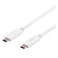 USB-C kabel 25W - 1m (USB-C/USB-C) Hvid - Deltaco