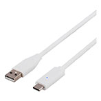 USB-C kabel 0,25m 2A (USB-C/USB-A) Hvid - Deltaco