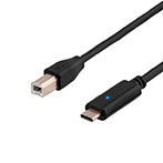 USB-C kabel (USB-C/USB-B) - 2m (Deltaco)