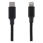 USB-C til Lightning kabel 1m (stofbeklædt) Sort - Epzi