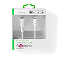 USB-C til Lightning kabel 2m - 60W (MFi) Hvid - Nedis
