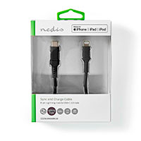 USB-C til Lightning kabel 2m - 60W (MFi) Sort - Nedis