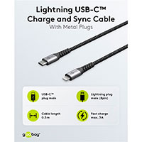 USB-C til Lightning kabel - 2m (MFi) Goobay