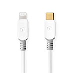 USB-C til Lightning kabel - 2m (MFi) Hvid - Nedis