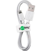 USB-C oplader m/kabel 12W (2xUSB-A) Hvid - Goobay