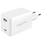 USB-C oplader 48W (1xUSB-C/1xUSB-A) Logilink