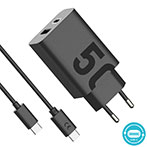 USB-C oplader m/kabel 50W (1xUSB-C/1xUSB-A) Motorola