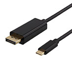 USB-C til DisplayPort kabel 0,5m (4K, 3D) Sort - Deltaco