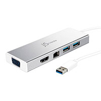 USB 3.0 Docking station (HDMI/VGA/RJ45/USB) Slv - J5 Create
