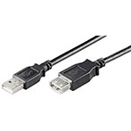 USB Forlænger kabel - 0,3m (Sort)