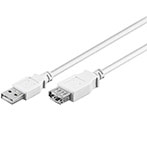 USB Forlænger kabel - 0,3m (Hvid)