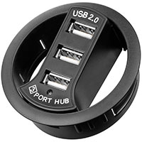 USB Hub 3 port (60mm) - Indbygning i bord