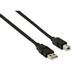 USB kabel (A han/B han) - 0,5m (Sort)
