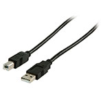USB kabel (A han/B han) - 2m (Sort)
