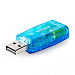 USB lydkort m/2x 3,5mm stik (5,1 surround) Blå - Nedis