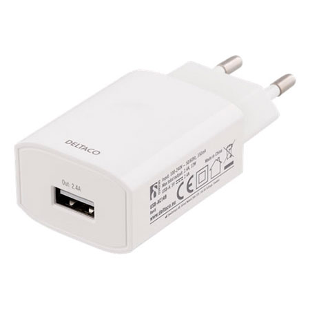 næve Tidsplan Opbevares i køleskab USB oplader til stikkontakt - 1xUSB 2400mA (Hvid) – avXperten.dk