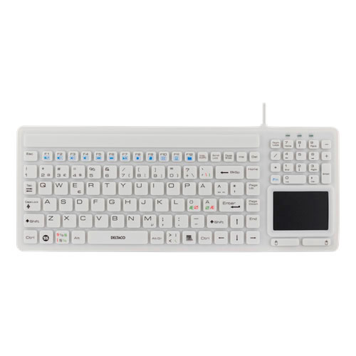 importere Barn Kvinde USB Tastatur m/touchpad (Vandtæt) Hvid - Få Deltaco tastatur her