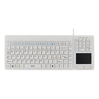 USB Tastatur m/touchpad (Vandtt) Hvid - Deltaco