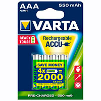 Varta Recharge Accu Power Genopladelig AAA Batteri 550mAh (NiMH) 4pk