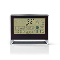 Vejrstation m/barometer (vækkeur) Sort - Nedis