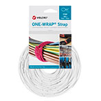 Velcro One Wrap Strap Kabelbinder Velcrobånd - 20mm (200mm) 100pk - Hvid