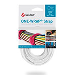 Velcro One Wrap Strap Kabelbinder Velcrobånd - 20mm (200mm) 25pk - Hvid