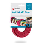 Velcro One Wrap Strap Kabelbinder Velcrobånd - 20mm (200mm) 25pk - Rød