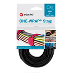 Velcro One Wrap Strap Kabelbinder Velcrobånd - 20mm (200mm) 25pk - Sort