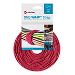 Velcro One Wrap Strap Kabelbinder Velcrobånd - 20mm (230mm) 100pk - Rød