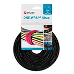 Velcro One Wrap Strap Kabelbinder Velcrobånd - 20mm (230mm) 100pk - Sort