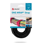 Velcro One Wrap Strap Kabelbinder Velcrobånd - 20mm (230mm) 25pk - Sort
