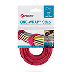 Velcro One Wrap Strap Kabelbinder Velcrobånd - 20mm (330mm) 25pk - Rød