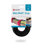 Velcro One Wrap Strap Kabelbinder Velcrobånd - 20mm (330mm) 25pk - Sort