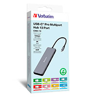 Verbatim 13-i-1 USB-C Pro Multiport Hub (USB-C/3,5mm/RJ45/USB-A/HDMI)