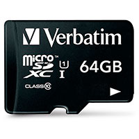 Verbatim Premium MicroSDXC Kort 64GB V10 A1 m/Adapter