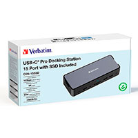 Verbatim Pro USB-C Dockingstation m/256GB SSD (15 port)